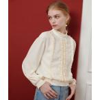 ブラウス シャツ 「LOULOU WILLOUGHBY」スタンドフリルシャーリングブラウス レディース