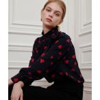 ブラウス シャツ WEB限定「LOULOU WILLOUGHBY」デシンハートプリントボウタイブラウス レディース