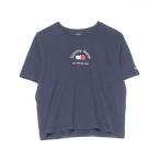 [TOMMY JEANS] вышивка короткий рукав футболка M темно-синий женский 