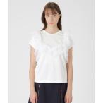 tシャツ コットンライトポンチフリルチュールカットソー レディース