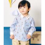 ブラウス シャツ tiny bear ストライプ&パッチワークシャツ キッズ 子供服 男の子 女の子