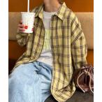 ブラウス シャツ 「UNISEX」モール混長袖チェックシャツ レディース メンズ