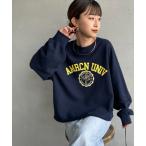 ショッピングオートミール トレーナー スウェット 「Americana/アメリカーナ」 別注 カレッジプリント カットオフ スウェット レディース