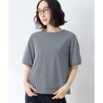 tシャツ トリコットストライププルオーバー「接触冷感・UVカット」 レディース