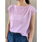 tシャツ ボートネックフロッキーベロアプルオーバー レディース