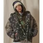 ショッピングパッチワーク ブルゾン アウター Universal Style Wear ジャカード ボア パッチワーク ZIP フーディー メンズ レディース