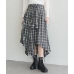スカート イレヘムチェックシャツスカート