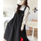 ジャンパースカート 「JaVaジャバコラボ」お洒落さと、快適さと。フロントポケット付きナイロン100%ワッシャー素材ジャンパースカート