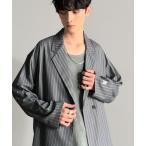シャツ 「即きちんと感。」ストライプ柄ドレープテーラードシャツジャケット／Relaxed Draped Tailored Stripes Shirt