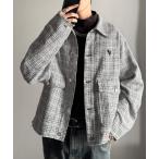 pコート ピーコート 裾フリンジ ツイード素材 ショート丈 ジャケットコート／Tweed Short Jacket coat メンズ