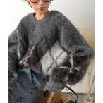 ニット セーター シンプルコーデに差をつける一着。長起毛アーガイル柄ニットプルオーバー レディース