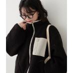 ブルゾン アウター ボア配色スタンドオーバーブルゾン レディース