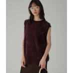 ベスト ジレ ロングシャギーベスト レディース