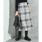 スカート 起毛ストレッチチェック