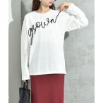 tシャツ テープ刺繍ロゴ長袖プルオ