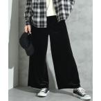 パンツ ベロアウエストゴムワイド