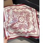 スカーフ バンダナ Chiina / レトロ ヴィンテージ風 プリント 総柄 スカーフ ヘッドスカーフ 67×67cm レディース