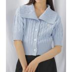 「JILL by JILL STUART」 7分袖ニットカーディガン FREE ブルー レディース