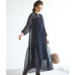 ワンピース 「SLOW/一部店舗限定」クレープ フラワープリント ワンピース