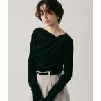 ショッピングオフショルダー tシャツ シアーフロッキードレープロンT レディース