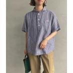 「DANTON」 半袖シャツ 36 ネイビー レディース