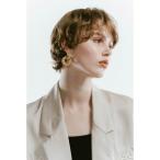 イヤリング metal design pierced earrings レディース