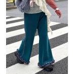 ショッピングフリル パンツ 「HELLO.SANFRANCISCO/ハローサンフランシスコ」コーデュロイ裾フリルフレアパンツ レディース