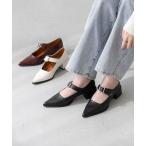 パンプス ポインテッドトゥ ベルトパンプス