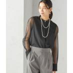 ブラウス シャツ 「手洗い可能」シアー 袖 ポケット デザイン シャツ レディース