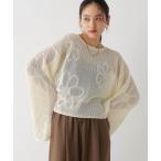 ニット セーター フラワーモチーフ/透かし編みサマーニット2 レディース