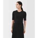 ショッピング無印 ニット セーター 婦人　なめらかリブ編み五分袖セーター レディース