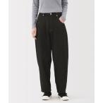 ジーンズ デニム デニムパンツ 婦人　木の実から作ったカポック混　デニムバレルパンツ　黒 レディース