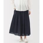 スカート 婦人　綿ボイル　ギャザースカート