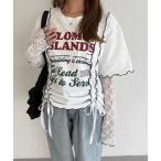 tシャツ 「アームウォーマー付き」ドロストレース切り替えTシャツ レディース