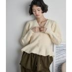 ショッピングラベンダー カーディガン ペプラムリップルジャガードニットカーディガン レディース