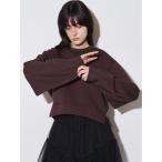 トレーナー スウェット タックヘムクロップドカットソー レディース