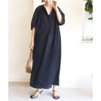 ワンピース 「手洗い可能」RENU ソフト タイプライター ギャザー ワンピース