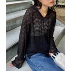 tシャツ スキッパーレースフーディー レディース