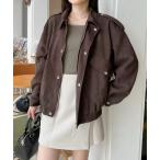 ショッピングスウェード ブルゾン アウター スウェード ボリュームスリーブ ブルゾン レディース