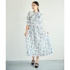 ワンピース 2025秋冬新作 ボウタイフラワープリーツワンピース