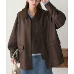 ショッピングコーデュロイ カバーオール ラグランスリーブ 襟コーデュロイ エステルピーチカバーオール/ジャケット レディース