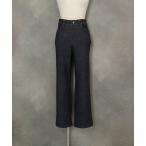 パンツ バック刺繍デニム風裏起毛パンツ レディース