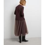 ショッピングコンビ ワンピース チュールプリーツコンビニットワンピース