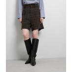 パンツ ツイード／ウールメルトン ショートパンツ レディース