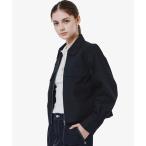 ブラウス シャツ クロップド丈 ジップアップブルゾンシャツ レディース