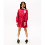 ワンピース GIRLS バーシティロングスリーブニットワンピース