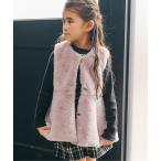 ベスト  「ジュニア対応」ペプラムファーベスト キッズ 子供服 女の子