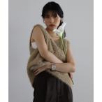 ベスト ジレ 「動画あり」glitter shaggy knit vest / ラメシャギーニットベスト レディース