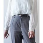  ремень [ телячья кожа * дыра нет ] овальный рама narrow кожаный ремень женский 