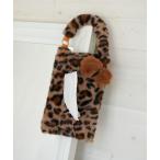 収納 「 Port / ポート 」 ヒョウ柄 リボン ふわふわ ティシュケース_